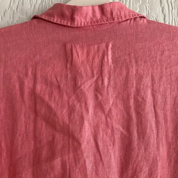 Frank&Eileen Grayson Pink 100% Linen The Artist Short Sleeve Full Length Dress L - Picture 14 of 14